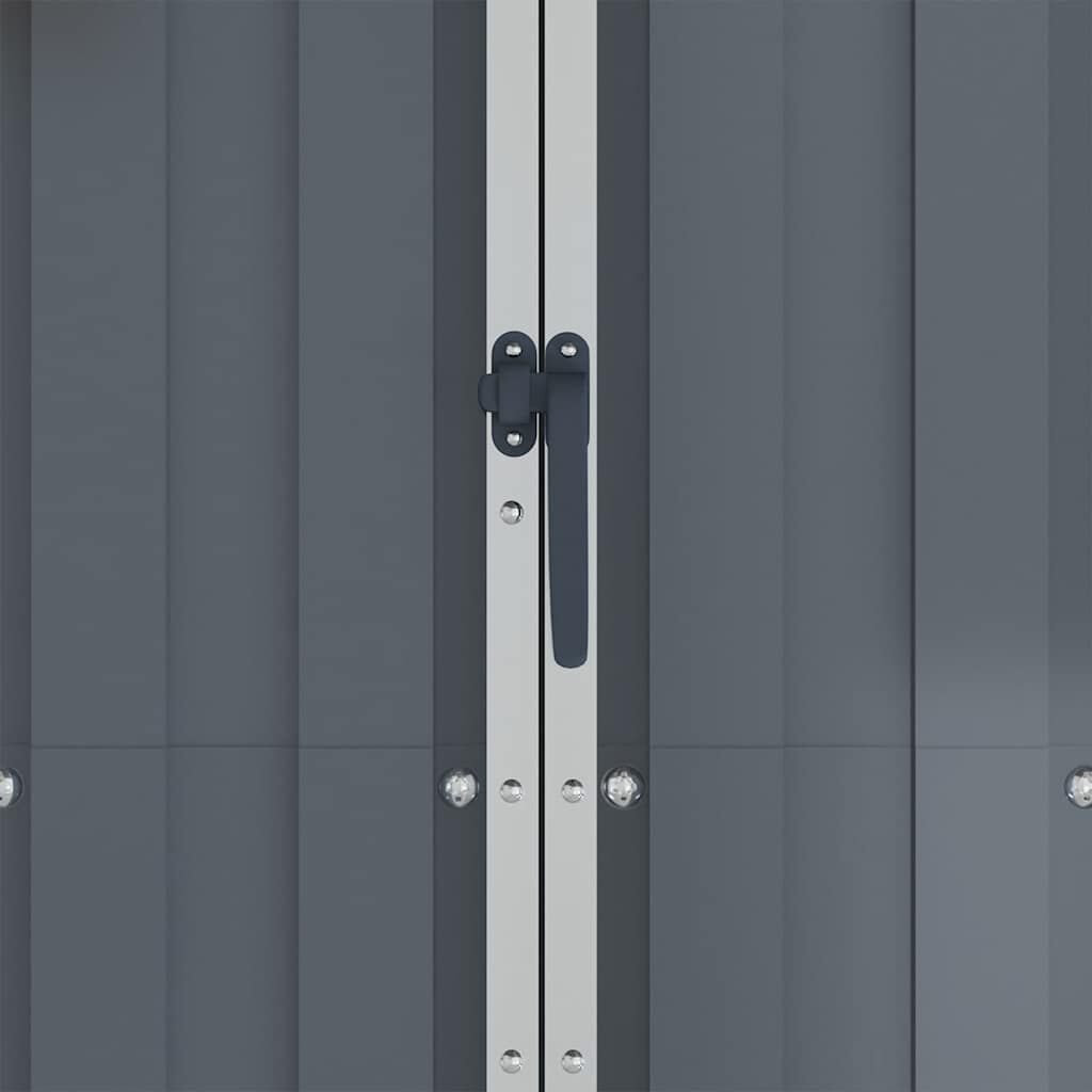 vidaXL Αποθήκη Κήπου Γκρι 116x45x175 εκ. από Γαλβανισμένο Ατσάλι