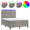 vidaXL &Kappa;&rho;&epsilon;&beta;ά&tau;&iota; Boxspring &mu;&epsilon; &Sigma;&tau;&rho;ώ&mu;&alpha; & LED &Alpha;&nu;.&Gamma;&kappa;&rho;&iota; 140x200 &epsilon;&kappa;. &Beta;&epsilon;&lambda;&omicron;ύ&delta;&iota;&nu;&omicron;