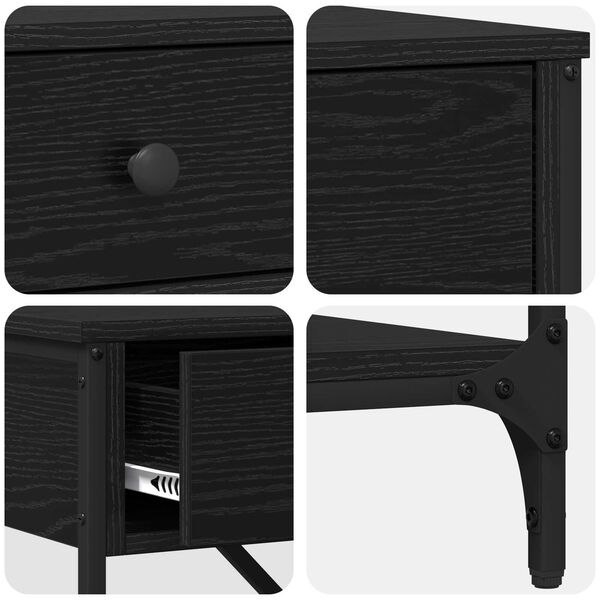 vidaXL Τραπέζι Κονσόλας Μαύρη Δρυός 75x34.5x75 εκ. Κατασκευασμένο από Ξύλο