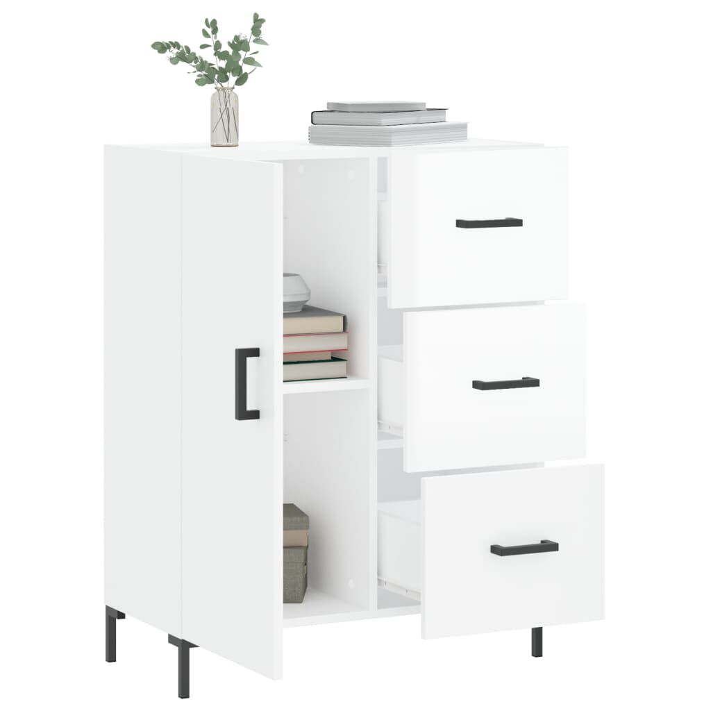 vidaXL Ντουλάπι Γυαλιστερό Λευκό 69,5x34x90 εκ. Επεξεργασμένο Ξύλο