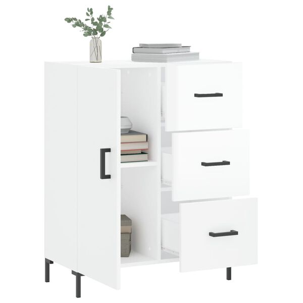 vidaXL Ντουλάπι Γυαλιστερό Λευκό 69,5x34x90 εκ. Επεξεργασμένο Ξύλο