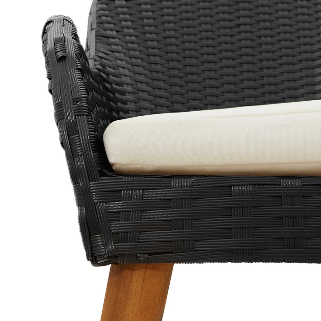 vidaXL Σέτ φαγητού για κήπο 7 pcs Μαύρο και καφέ συνθετικό ρατάν
