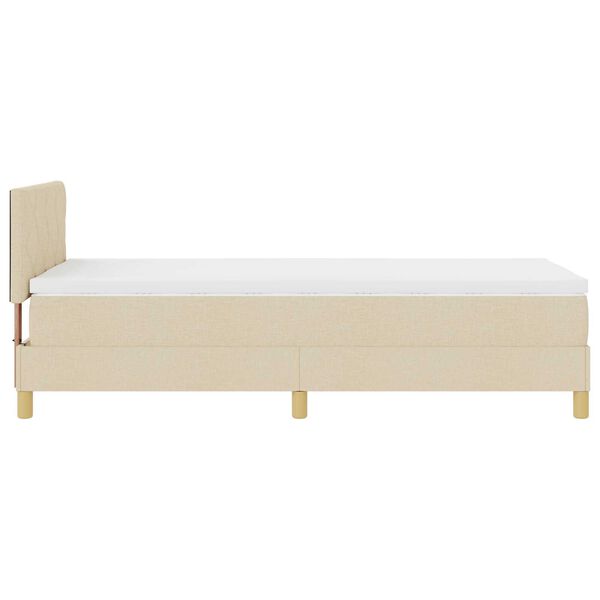 vidaXL Κρεβάτι με ελατήρια με στρώμα Κρεμ 100 x 200 cm ύφασμα