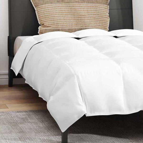 vidaXL Σετ Κουβέρτας με μαξιλάρι 2 pcs Λευκό 140 x 220 cm Πούπουλο