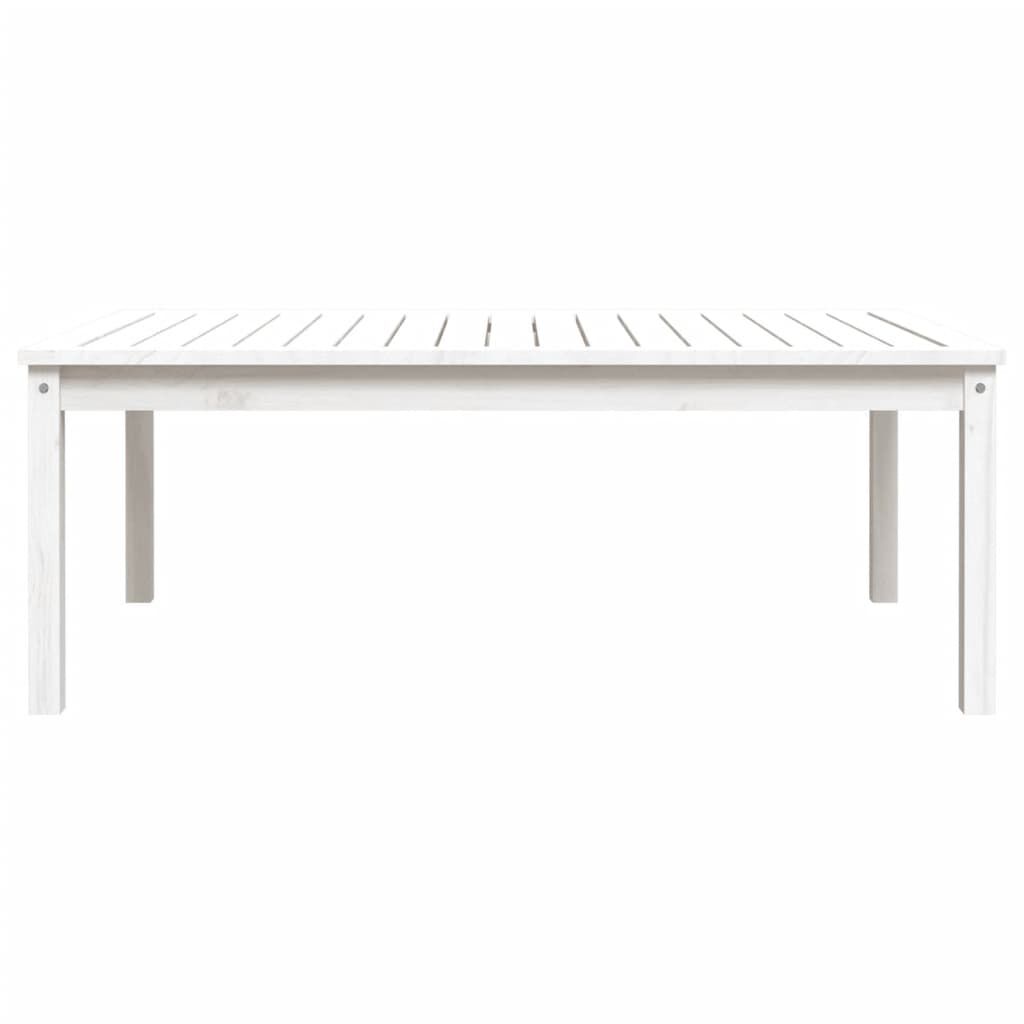 vidaXL Τραπέζι Κήπου Λευκό 121x82,5x45 εκ. από Μασίφ Ξύλο Πεύκου