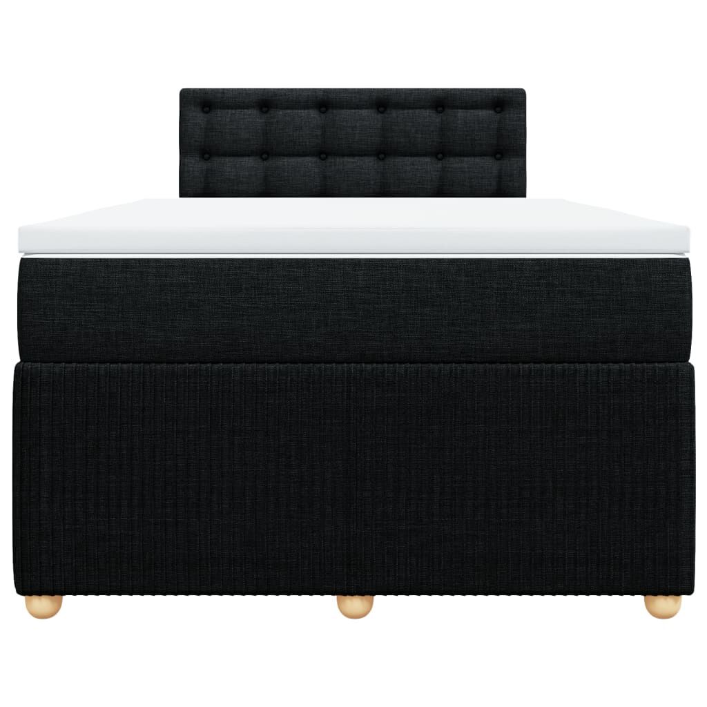 vidaXL Κρεβάτι Boxspring με Στρώμα Μαύρο 120x200 εκ. Υφασμάτινο