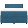vidaXL Κρεβάτι Boxspring με Στρώμα Μπλε 140x200 εκ. Βελούδινο
