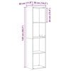 vidaXL Βιβλιοθήκη Μαύρη δρυς 143 x 30 x 36 εκ. Επεξεργασμένο ξύλο