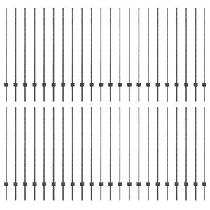 vidaXL Πό posts φράχτη 88 pcs Γκρι 180 cm Ατσάλι