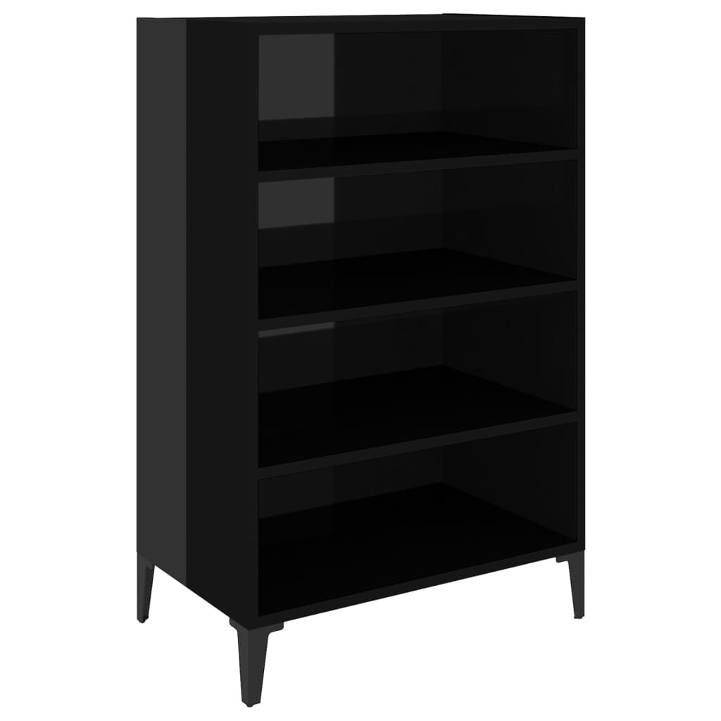 vidaXL Ραφιέρα Γυαλιστερή Μαύρη 57 x 35 x 90 εκ. από Επεξ. Ξύλο