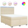 vidaXL &Kappa;&rho;&epsilon;&beta;ά&tau;&iota; Boxspring &mu;&epsilon; &Sigma;&tau;&rho;ώ&mu;&alpha; &Kappa;&rho;&epsilon;&mu; 140x190 &epsilon;&kappa;. &Upsilon;&phi;&alpha;&sigma;&mu;ά&tau;&iota;&nu;&omicron;
