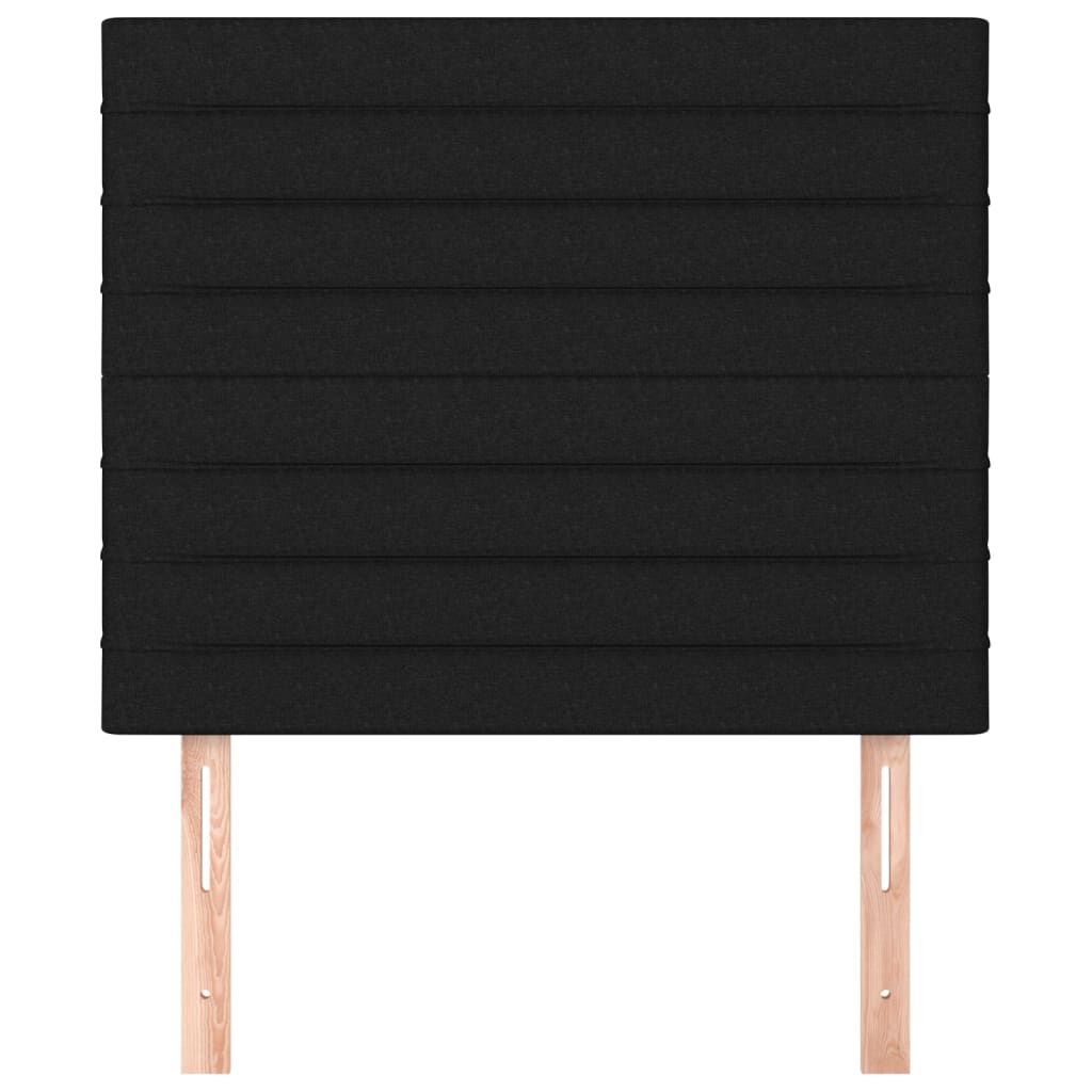 vidaXL Κεφαλάρια Κρεβατιού 2 τεμ. Μαύρα 80 x 5 x 78/88 εκ. Υφασμάτινο