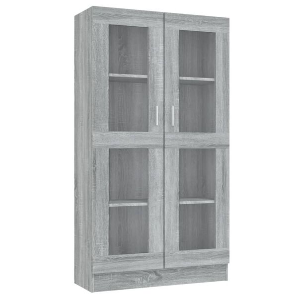 vidaXL Βιτρίνα Γκρι Sonoma 82,5 x 30,5 x 150 εκ. Επεξεργασμένο Ξύλο