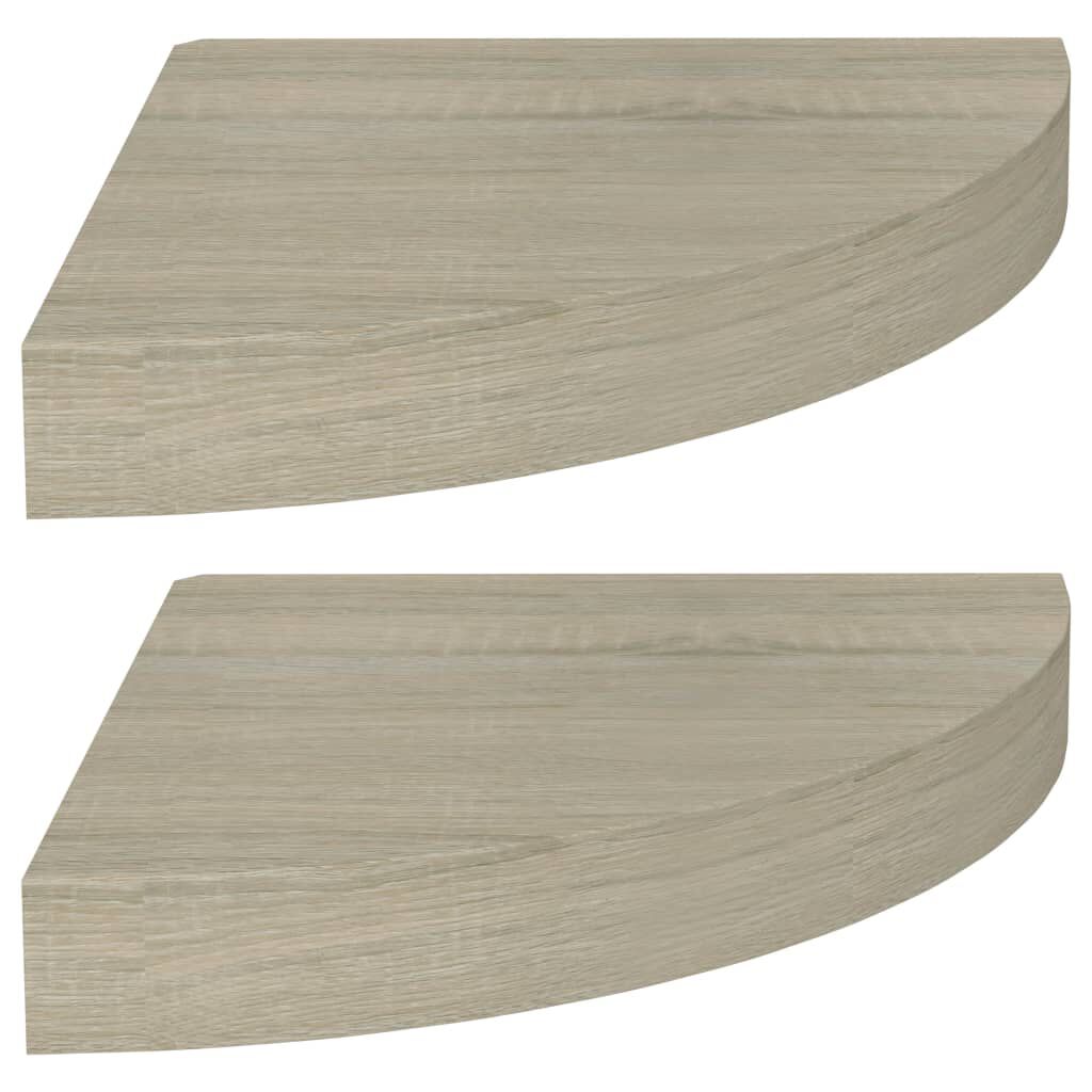 vidaXL Ράφια Τοίχου 2 τεμ. Χρώμα Δρυός 25x25x3,8 εκ. από MDF