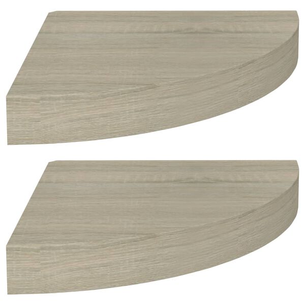 vidaXL Ράφια Τοίχου 2 τεμ. Χρώμα Δρυός 25x25x3,8 εκ. από MDF