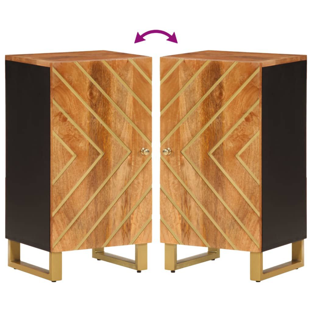 vidaXL Βοηθητικό Έπιπλο Καφέ/Μαύρο 40x33,5x75 εκ. Μασίφ Ξύλο Μάνγκο