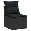 vidaXL Σετ Καναπέ Κήπου με μαξιλάρι 10 pcs Μαύρο 90 x 55 x 71 cm