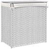 vidaXL Καλάθι Πλυντηρίου 2 Τμήματα Λευκό 53x35x57εκ. Συνθετικό Ρατάν