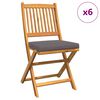 vidaXL Πτυσσόμενη Καρέκλα με μαξιλάρι 6 pcs Γκρι 49 x 57.5 x 92εκ