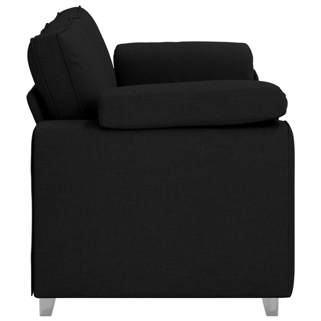 vidaXL Μαύρος Καναπές Loveseat 140 εκ Υφασμάτινος