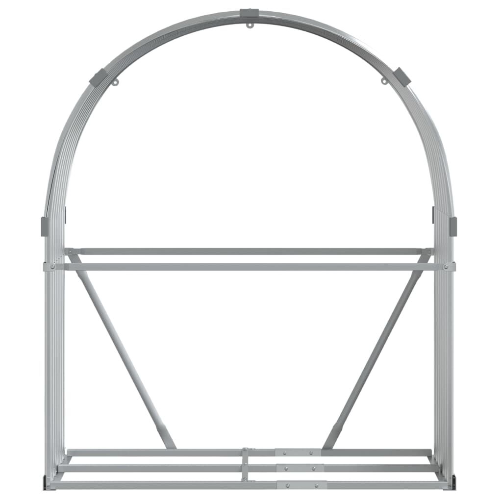 vidaXL Ξυλοθήκη Ασημί 120x45x140 εκ. από Γαλβανισμένο Ατσάλι