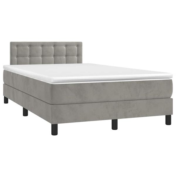 vidaXL &Kappa;&rho;&epsilon;&beta;ά&tau;&iota; Boxspring &mu;&epsilon; &Sigma;&tau;&rho;ώ&mu;&alpha; & LED &Alpha;&nu;.&Gamma;&kappa;&rho;&iota; 120x190&epsilon;&kappa;. &Beta;&epsilon;&lambda;&omicron;ύ&delta;&iota;&nu;&omicron;