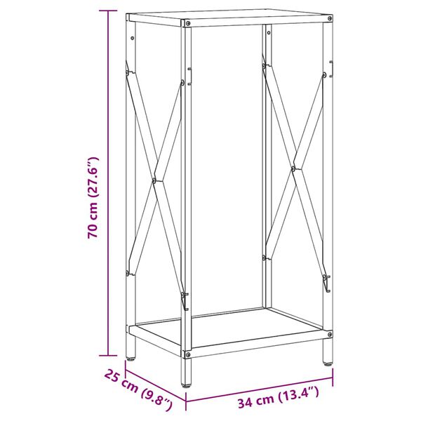 vidaXL Ράφι για καυσόξυλα Μαύρο 34x25x70 cm Ατσάλι ψυχρής έλασης