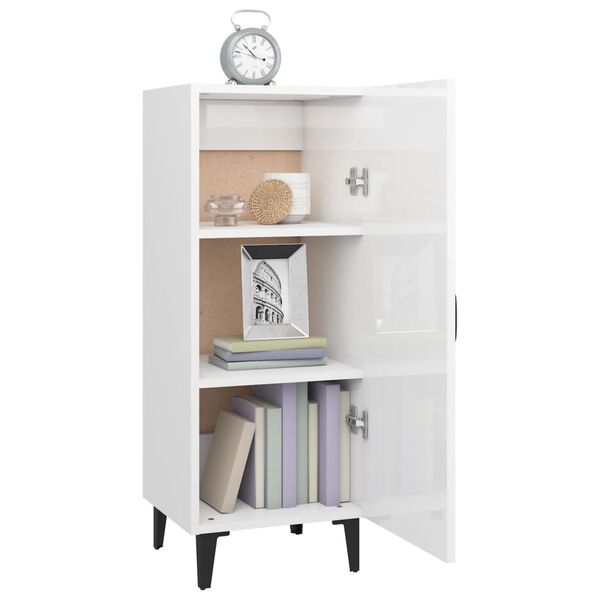 vidaXL Ντουλάπι Γυαλιστερό Λευκό 34,5x34x90 εκ. Επεξεργασμένο Ξύλο