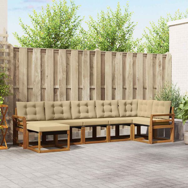 vidaXL &Sigma;&epsilon;&iota;&rho;ά &Kappa;&alpha;&nu;&alpha;&pi;έ &Epsilon;&xi;&omega;&tau;&epsilon;&rho;&iota;&kappa;&omicron;ύ &mu;&epsilon; &mu;&alpha;&xi;&iota;&lambda;ά&rho;&iota; 7 pcs &Phi;&upsilon;&sigma;&iota;&kappa;ό &kappa;&alpha;&iota; &Mu;&pi;&epsilon;&zeta;