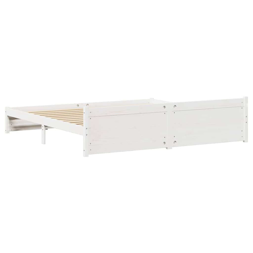 vidaXL Σκελετός Κρεβ. Χωρίς Στρώμα Λευκό 160x200 εκ Μασίφ Πεύκο