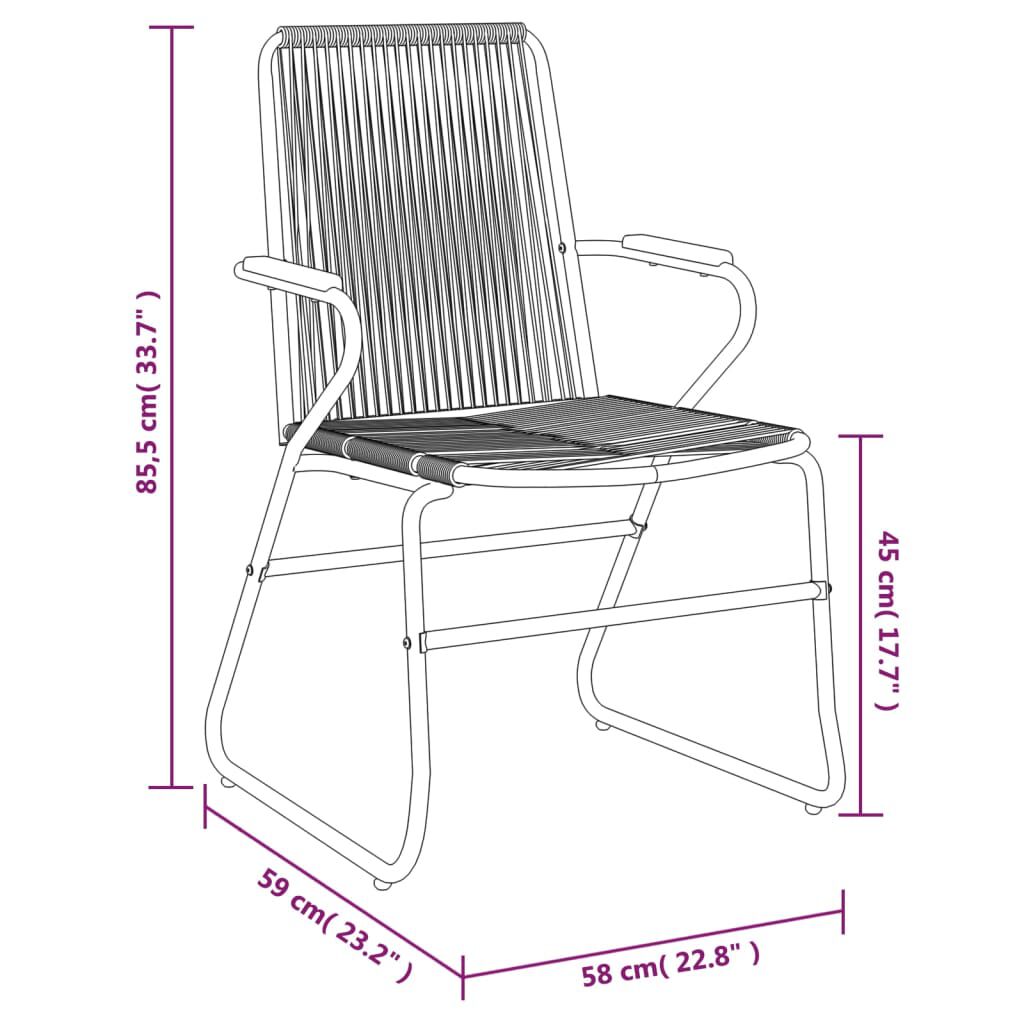 vidaXL Καρέκλες Κήπου 4 τεμ. Μαύρες 58 x 59 x 85,5 εκ. Ρατάν PVC