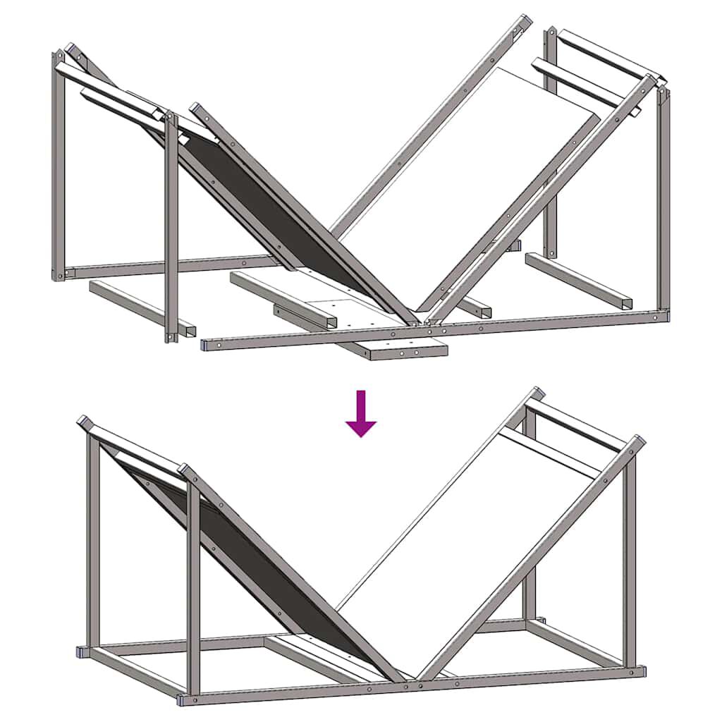 vidaXL Ράφι Καυσόξυλων Μαύρο 70x43x34,5 εκ. Χάλυβας ψυχρής έλασης