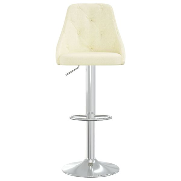 vidaXL Σκαμπό Μπαρ 2 τεμ. Κρεμ Υφασμάτινα