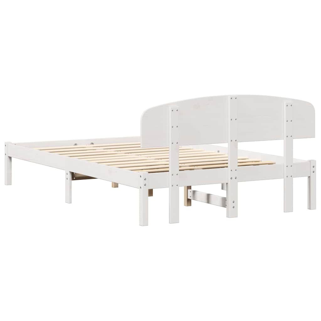 vidaXL Σκελετός Κρεβατιού Λευκό 120 x 190 cm Μασίφ ξύλο πεύκου