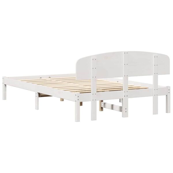 vidaXL Σκελετός Κρεβατιού Λευκό 120 x 190 cm Μασίφ ξύλο πεύκου