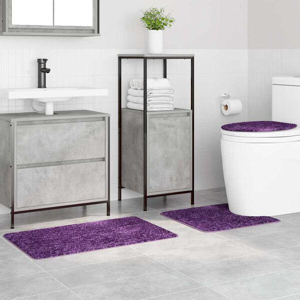 vidaXL Πατάκι μπάνιου 3 pcs Μοβ 50 x 50 cm Πολυπροπυλένιο