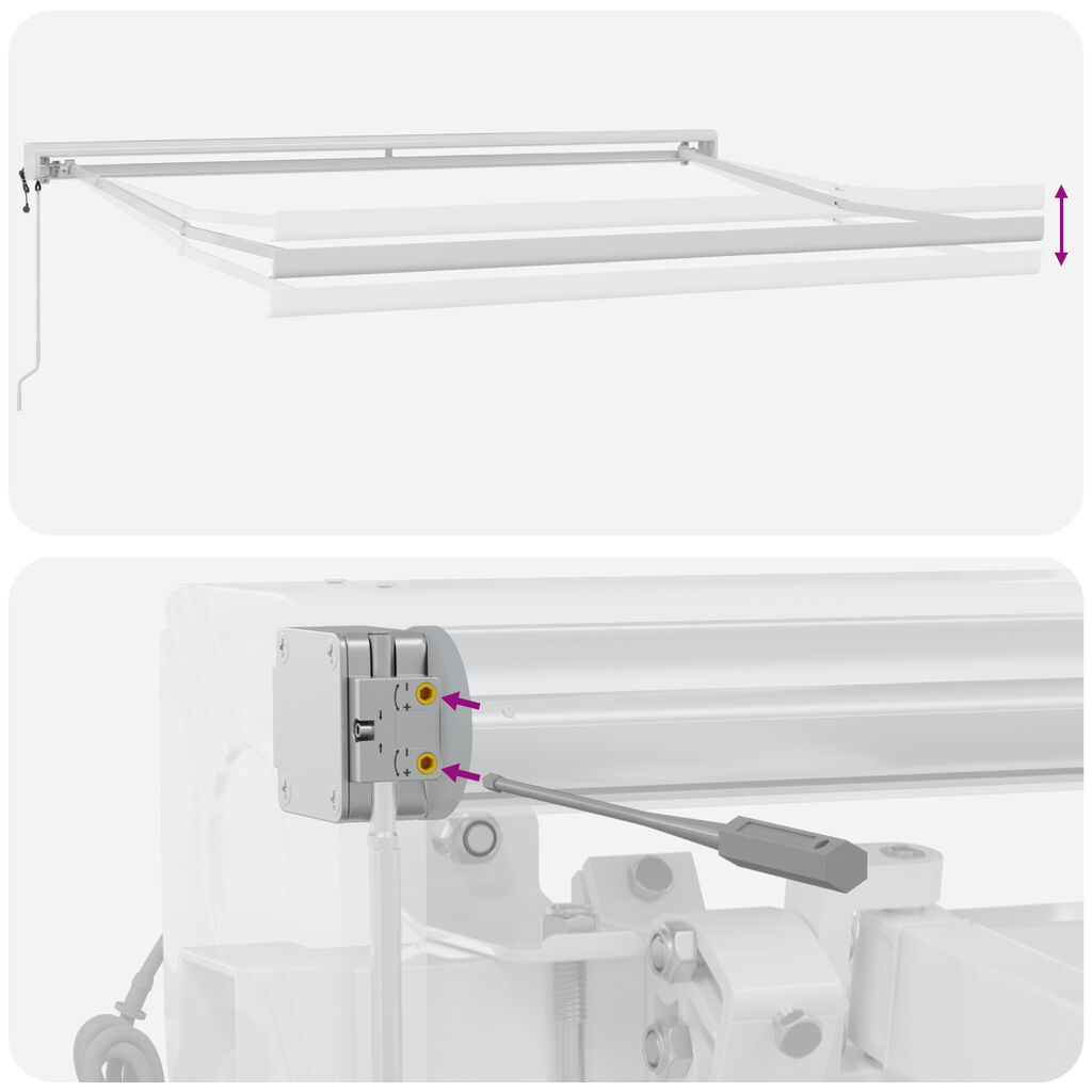 vidaXL Αυτόματη Ανασυρόμενη Τέντα Λευκή 350x250 εκ.