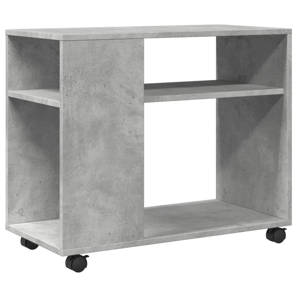 vidaXL Βοηθητικό Τραπέζι με Ρόδες Γκρι Σκυρ 70x35x60 εκ Επεξ. Ξύλο