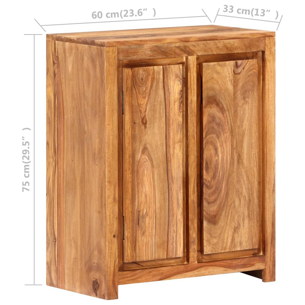vidaXL Ντουλάπι 60 x 33 x 75 εκ. από Μασίφ Ξύλο Ακακίας