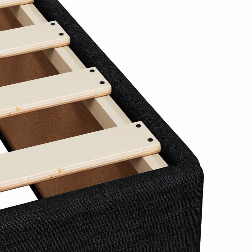 vidaXL Κρεβάτι Boxspring με Στρώμα Μαύρο 80 x 200 εκ. Υφασμάτινο