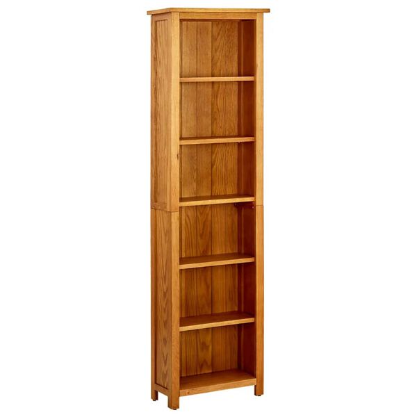vidaXL Βιβλιοθήκη με 6 Επίπεδα 52x22x180 εκ. από Μασίφ Ξύλο Δρυός