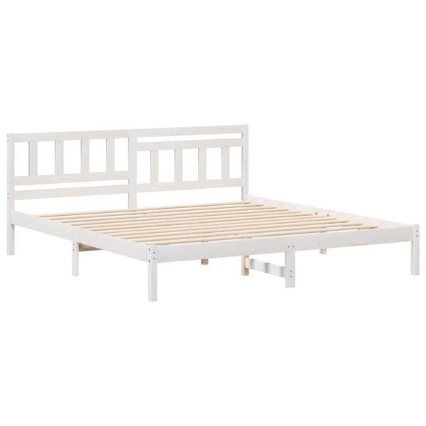 vidaXL Σκελετός Κρεβατιού Λευκό 180 x 200 cm Μασίφ ξύλο πεύκου