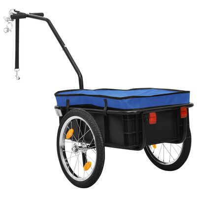 vidaXL Τρέιλερ ποδηλάτου για Φορτία Μπλε 155x60x83 εκ. Ατσάλι