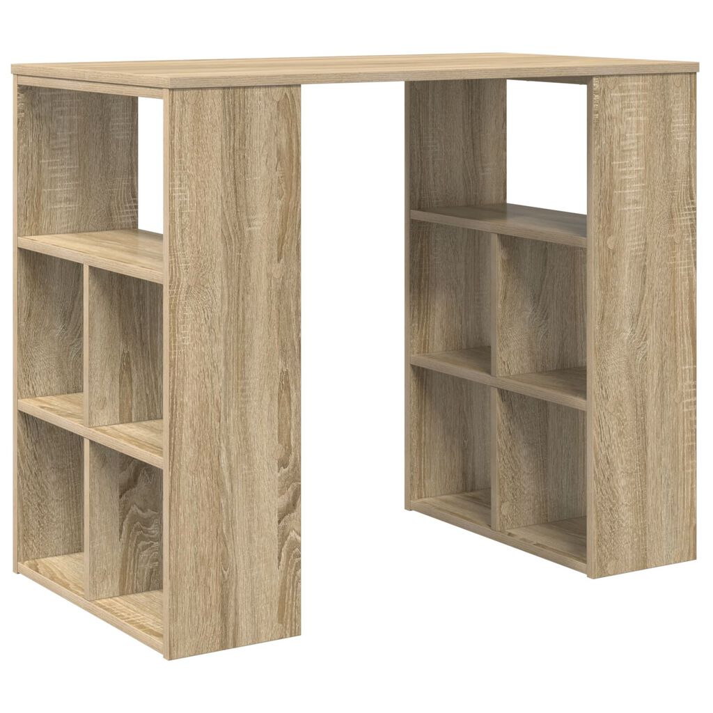 vidaXL Γραφείο με ράφι Sonoma Δρυς 90 x 50 x 75 εκ. Επεξεργασμένο ξύλο