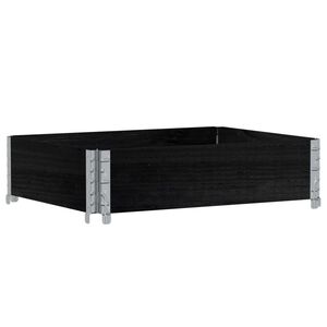 vidaXL Ζαρντινιέρα Κήπου Μαύρη 80x60 εκ. από Μασίφ Ξύλο Πεύκου