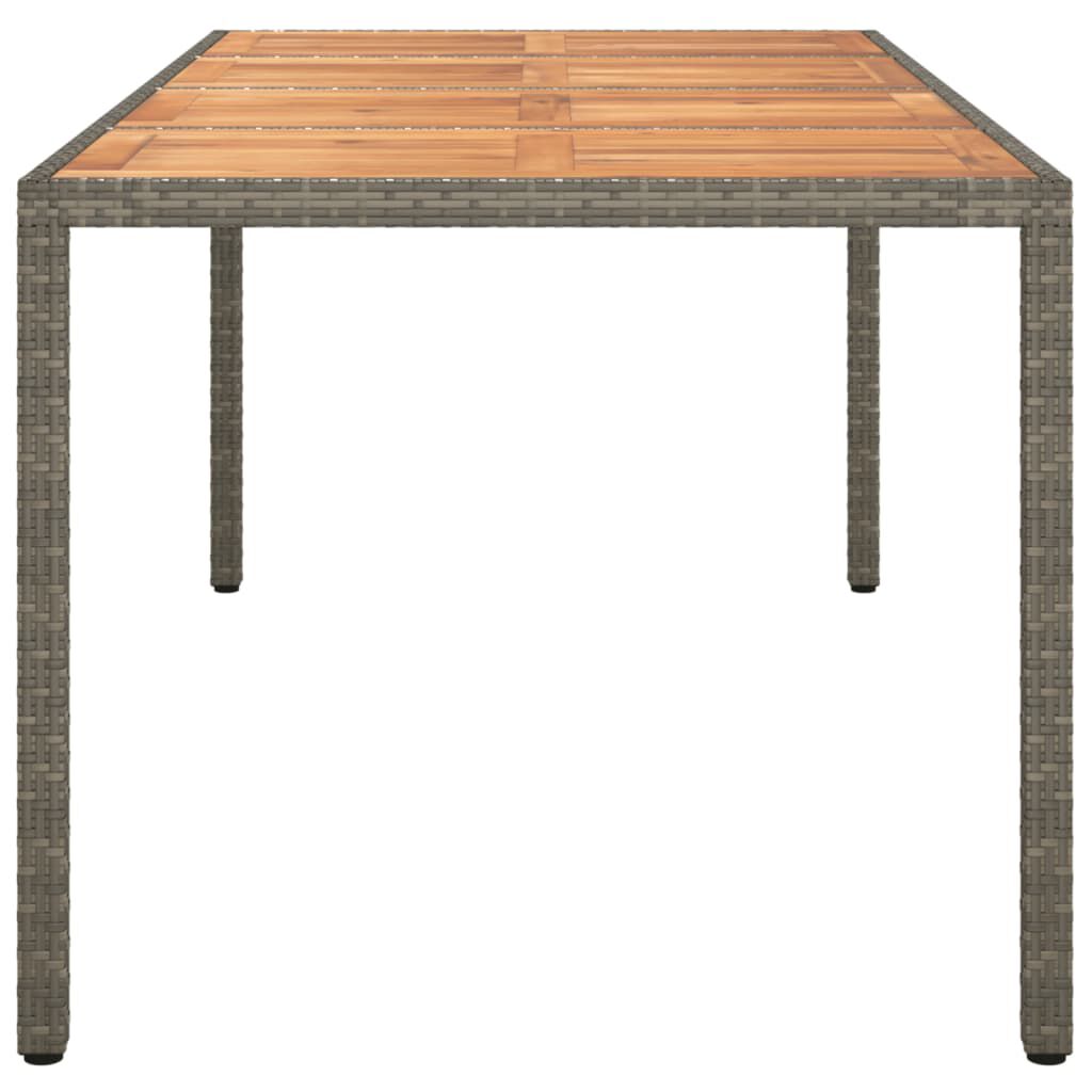 vidaXL Τραπέζι Κήπου Γκρι 190x90x75 εκ. Συνθετικό Ρατάν / Ξύλο Ακακίας