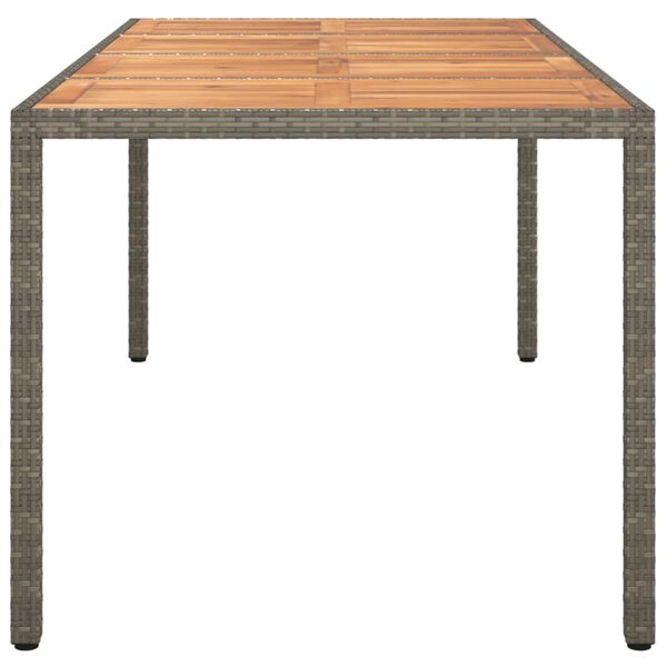 vidaXL Τραπέζι Κήπου Γκρι 190x90x75 εκ. Συνθετικό Ρατάν / Ξύλο Ακακίας