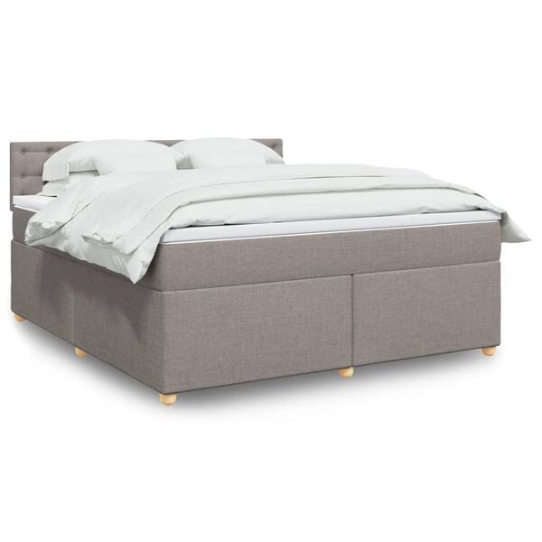 vidaXL &Kappa;&rho;&epsilon;&beta;ά&tau;&iota; Boxspring &mu;&epsilon; &Sigma;&tau;&rho;ώ&mu;&alpha; Taupe 180x200 &epsilon;&kappa;. &Upsilon;&phi;&alpha;&sigma;&mu;ά&tau;&iota;&nu;&omicron;