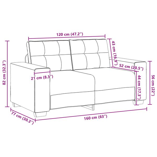 vidaXL Σετ Καναπέ με μαξιλάρι 3 pcs Γκρι 221 x 78 x 80 εκ Βελούδο