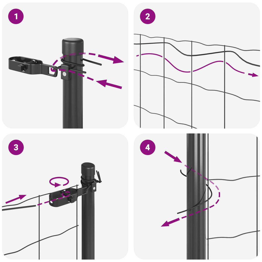vidaXL Φράχτης Welded Wire με 7 παλάμες Γκρι 1.6x10 μ